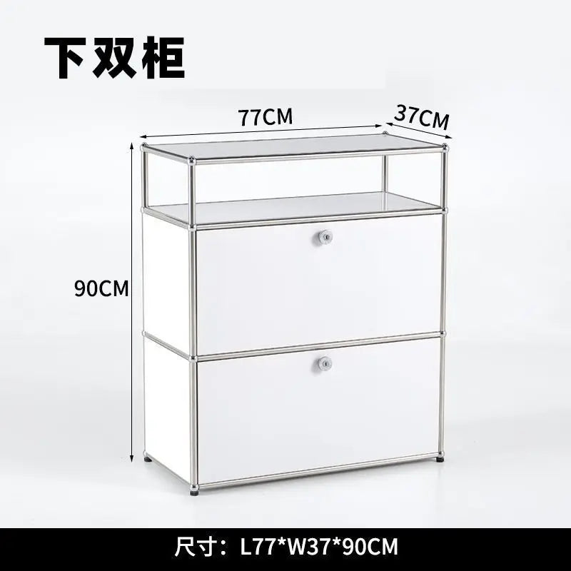 Modern Minimalist Stainless Steel Multi Tier Storage Side Cabinet Sofa Bedroom Bedside Living Room Home Decor Novelty New Indoor