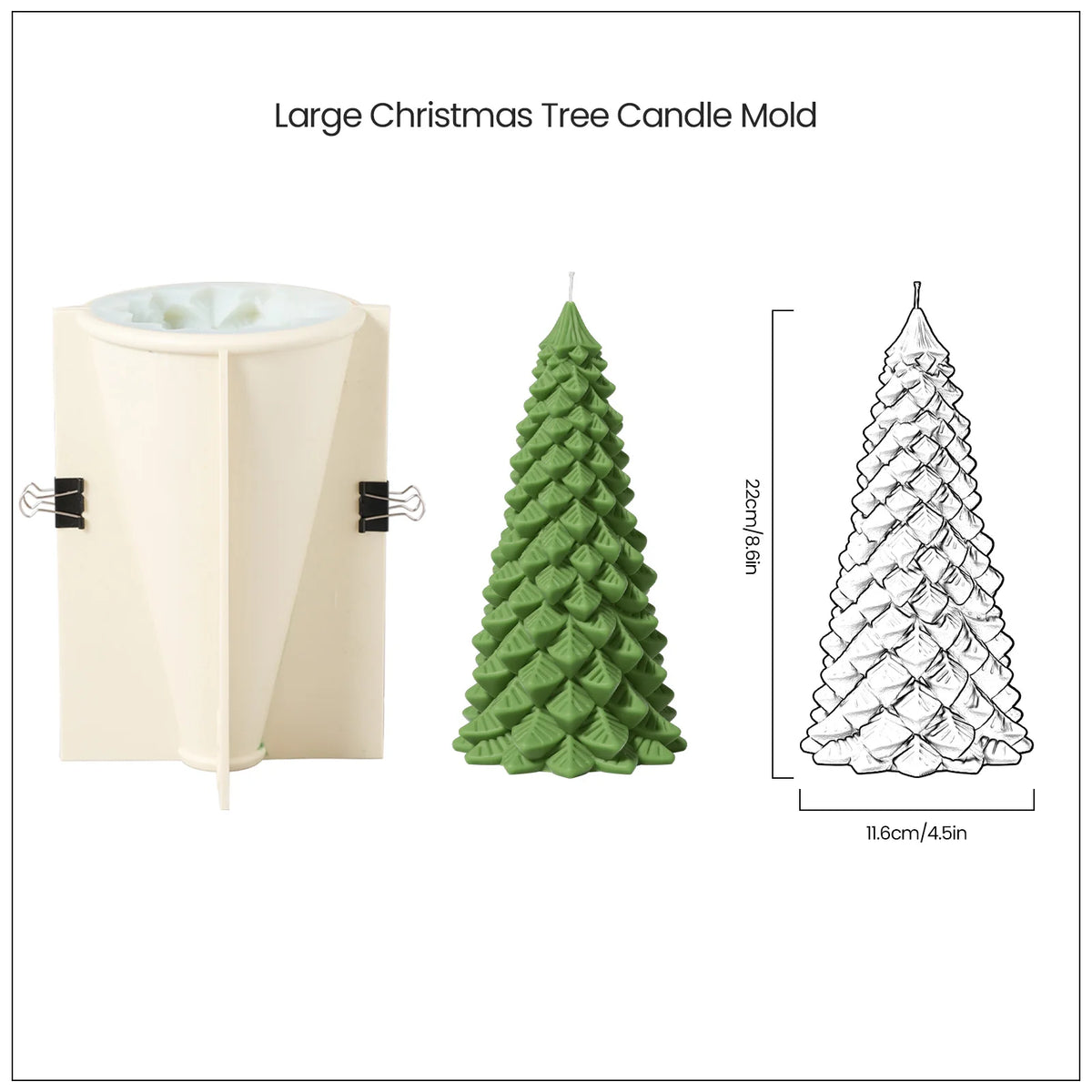 Christmas Tree Candle Silicone Mould for Scented Aromatic Handicraft Christmas Decor Handmade Candle Making Holiday Gifts