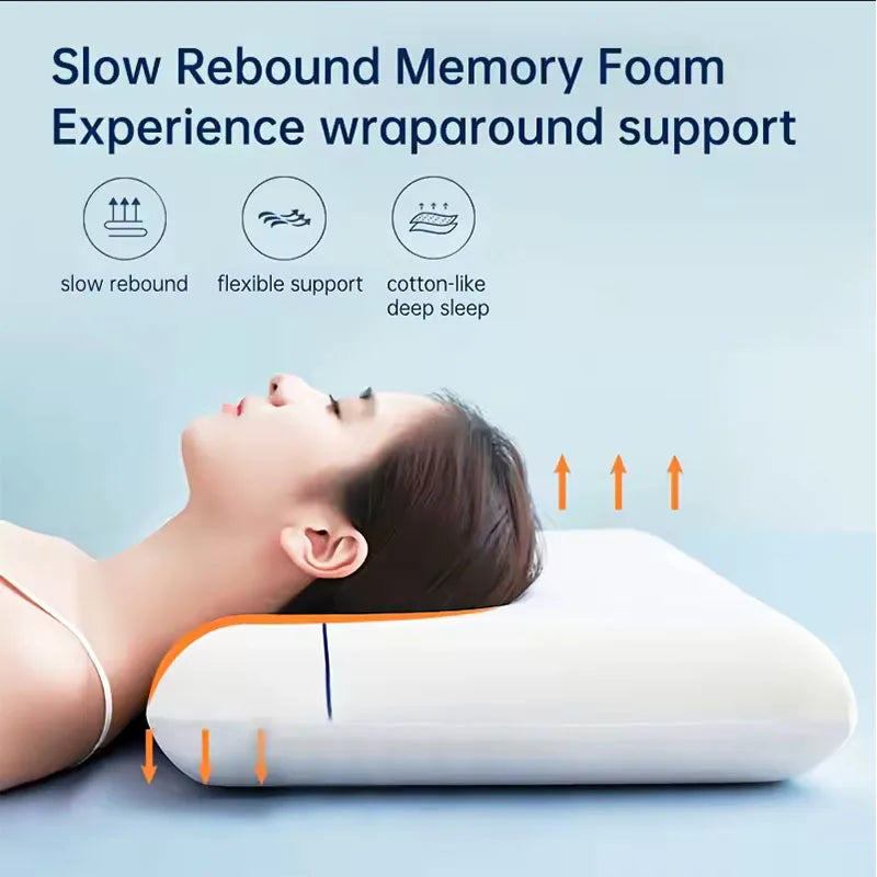1pc Long Memory Foam Cervical Pillow, Neck Pillow slow Rebound Shape Comfortable Sleeping Pillows Hotel Bedroom Bedding Pillow