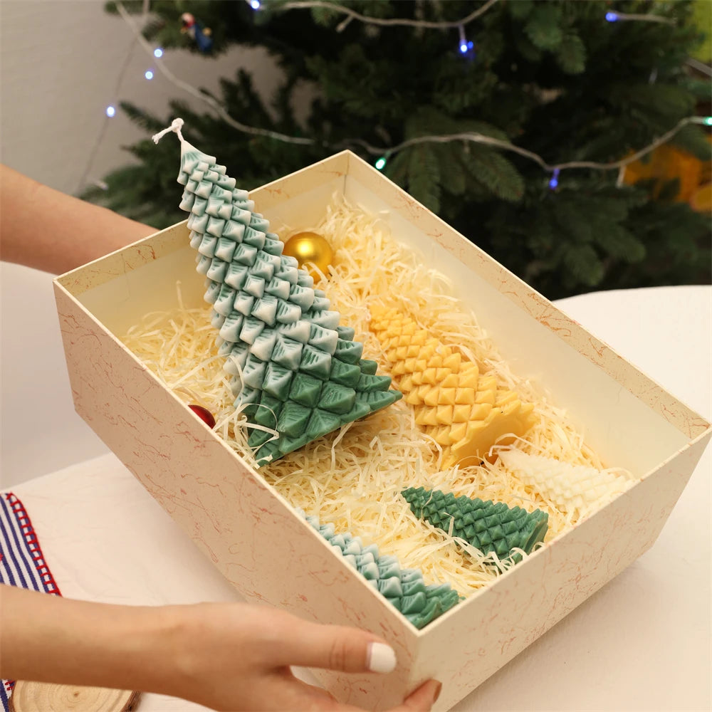 Christmas Tree Candle Silicone Mould for Scented Aromatic Handicraft Christmas Decor Handmade Candle Making Holiday Gifts