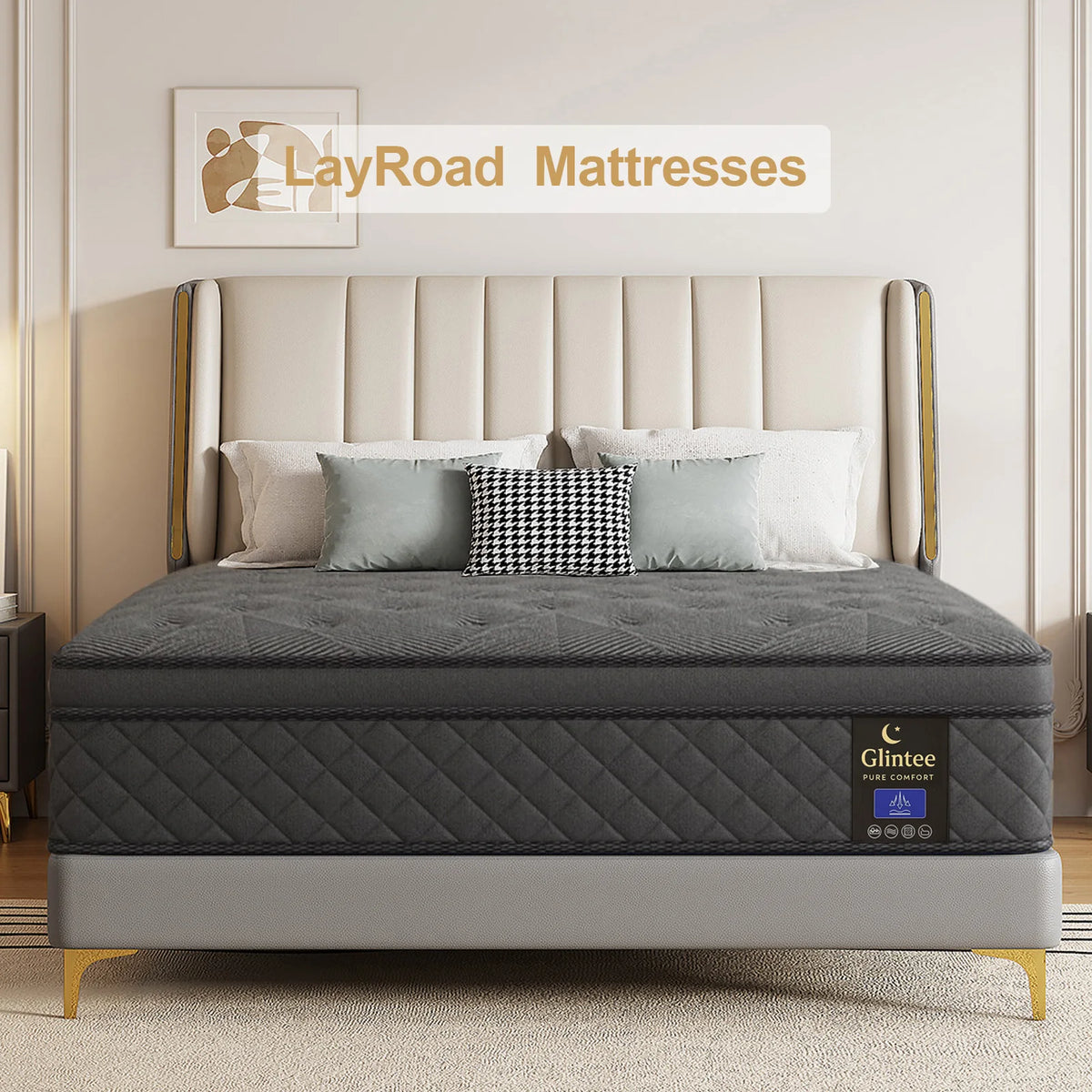 12/14 Inch Twin Full Queen King Size Medium Firm Gel Infused Memory Foam Mattress In A Box, Vacuum Compressed Roll Up Bed Mattress CertiPUR-US Certified Breathable Foam with Motion Isolation & Lumbar Support for Pressure Reli