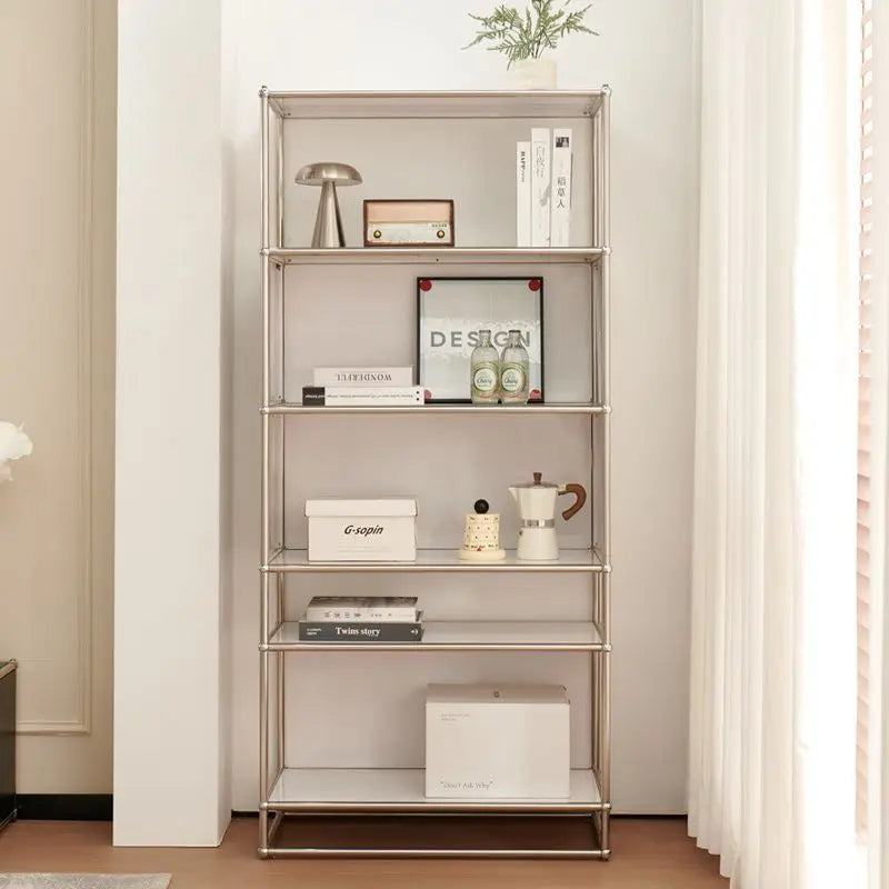 Modern Minimalist Stainless Steel Multi Tier Storage Side Cabinet Sofa Bedroom Bedside Living Room Home Decor Novelty New Indoor
