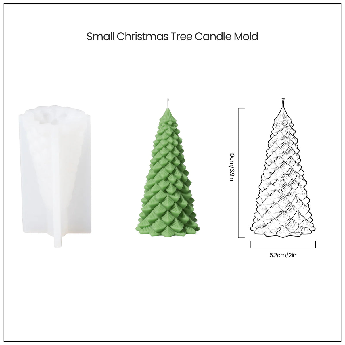 Christmas Tree Candle Silicone Mould for Scented Aromatic Handicraft Christmas Decor Handmade Candle Making Holiday Gifts