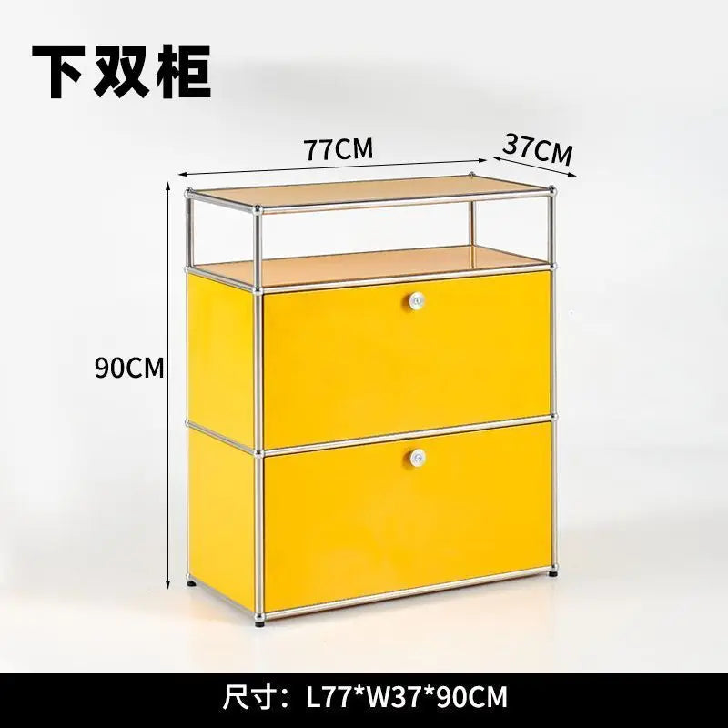 Modern Minimalist Stainless Steel Multi Tier Storage Side Cabinet Sofa Bedroom Bedside Living Room Home Decor Novelty New Indoor