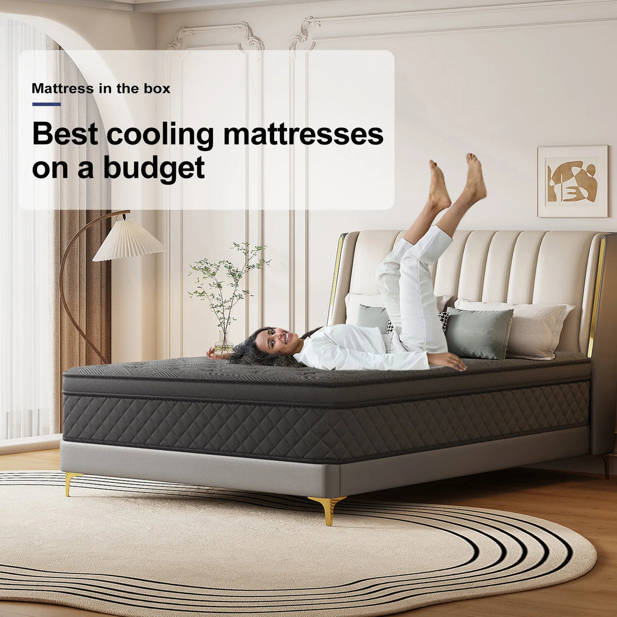 12/14 Inch Twin Full Queen King Size Medium Firm Gel Infused Memory Foam Mattress In A Box, Vacuum Compressed Roll Up Bed Mattress CertiPUR-US Certified Breathable Foam with Motion Isolation & Lumbar Support for Pressure Reli