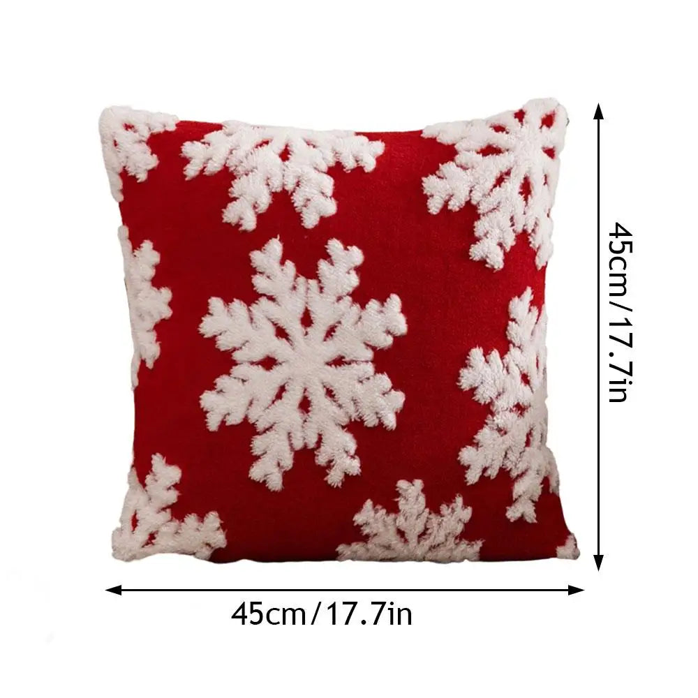 Merry Christmas Snowflake Velvet Pillow Covers Festive Christmas Decor Snowflake Decorative Cushions Pillowcase 45x45 Pillowslip