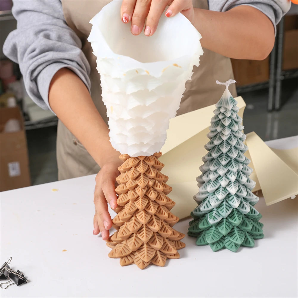 Christmas Tree Candle Silicone Mould for Scented Aromatic Handicraft Christmas Decor Handmade Candle Making Holiday Gifts