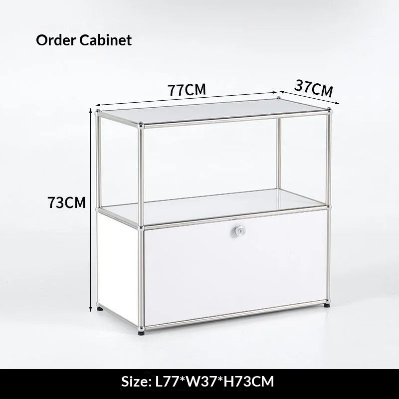 Modern Minimalist Stainless Steel Multi Tier Storage Side Cabinet Sofa Bedroom Bedside Living Room Home Decor Novelty New Indoor