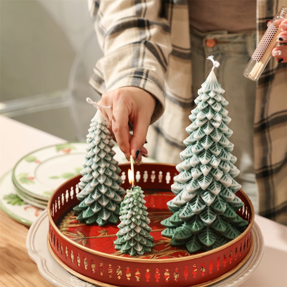 Christmas Tree Candle Silicone Mould for Scented Aromatic Handicraft Christmas Decor Handmade Candle Making Holiday Gifts
